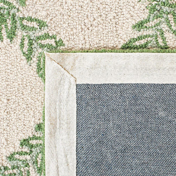 Winston Porter Grierson Handmade Hand Hooked Wool Ivory / Light Green